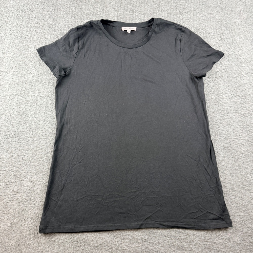 Juicy Couture Black Short Sleeve Crew Neck T-Shirt Women's L‎ Large Made in USA